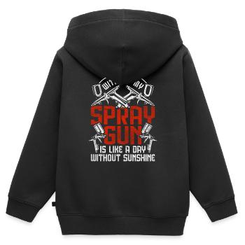 Peintre de véhicules Peintre de voitures Peintre - Sweat Premium à capuche zippé enfant bio - noir - Dos - AI Model Kid Male (0cm)