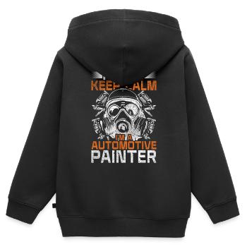 Peintre de véhicules Peintre de voitures Peintre - Sweat Premium à capuche zippé enfant bio - noir - Dos - AI Model Kid Male (0cm)