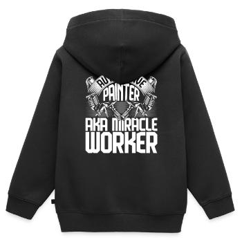 Peintre de véhicules Peintre de voitures Peintre - Sweat Premium à capuche zippé enfant bio - noir - Dos - AI Model Kid Male (0cm)