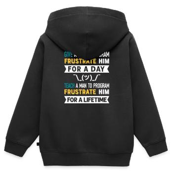 Programmer Humor Coding Jokes Developer - Kids Premium Organic Zip-up Hoodie - black - Back - AI Model Kid Male (0cm)