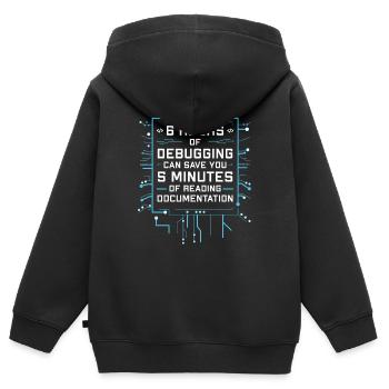 Programmer Humor Coding Jokes Developer - Kids Premium Organic Zip-up Hoodie - black - Back - AI Model Kid Male (0cm)