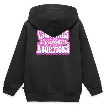 Feminist Vasectomies Prevents - Kids Premium Organic Zip-up Hoodie - black - Back - AI Model Kid Male (0cm)