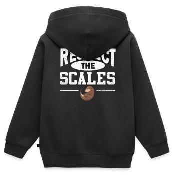 Schuppentier-liebhaber Respektieren Die Schuppen - Kinder Premium Organic Zip Hoodie - Schwarz - Hinten - AI Model Kid Male (0cm)