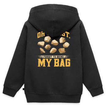 Lustige Mineralienjagd Felsen Geologe - Kinder Premium Organic Zip Hoodie - Schwarz - Hinten - AI Model Kid Male (0cm)