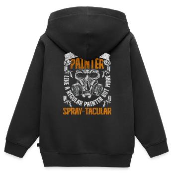 Fahrzeuglackierer Autolackierer Spray-tacular - Kinder Premium Organic Zip Hoodie - Schwarz - Hinten - AI Model Kid Male (0cm)