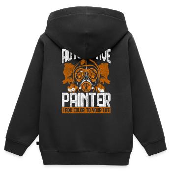 Fahrzeuglackierer Autolackierer - Kinder Premium Organic Zip Hoodie - Schwarz - Hinten - AI Model Kid Male (0cm)