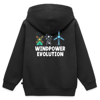 Windkraftanlagentechniker Windmühle Erneuerbare - Kinder Premium Organic Zip Hoodie - Schwarz - Hinten - AI Model Kid Male (0cm)