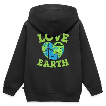 Technicien en éoliennes Windmill Renewables - Sweat Premium à capuche zippé enfant bio - noir - Dos - AI Model Kid Male (0cm)