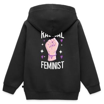 Feminist Radical Feminist - Kinder Premium Organic Zip Hoodie - Schwarz - Hinten - AI Model Kid Male (0cm)