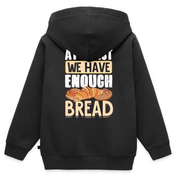 Drôle de boulanger cuisant du pain - Sweat Premium à capuche zippé enfant bio - noir - Dos - AI Model Kid Male (0cm)