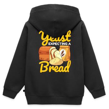 Drôle de boulanger cuisant du pain - Sweat Premium à capuche zippé enfant bio - noir - Dos - AI Model Kid Male (0cm)