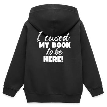 Ich Habe Mein Buch Geschlossen, Um Hier Zu Lesen - Kinder Premium Organic Zip Hoodie - Schwarz - Hinten - AI Model Kid Male (0cm)