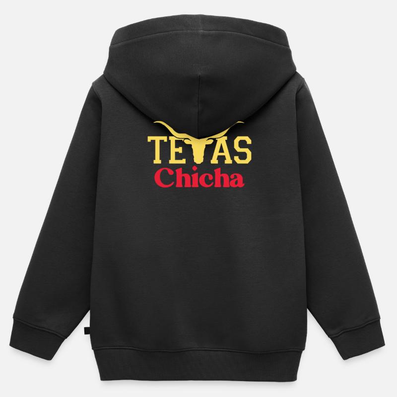 Texas Cadeau Huston Austin Dallas El Paso Rodeo - Sweat Premium à capuche zippé enfant bio - noir