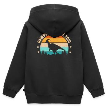 Rawrsome Since 2019 Parasaurolophus 4th Birthday - Kids Premium Organic Zip-up Hoodie - black - Back - AI Model Kid Male (0cm)