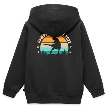 Rawrsome Since 2022 T-Rex 1st Birthday - Kids Premium Organic Zip-up Hoodie - black - Back - AI Model Kid Male (0cm)