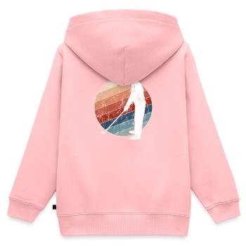 Golf Retro - Kinder Premium Organic Zip Hoodie - Rosa - Hinten - AI Model Kid Female (0cm)