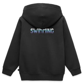 Nager - Sweat Premium à capuche zippé enfant bio - noir - Dos - AI Model Kid Male (0cm)