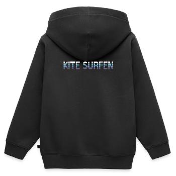 Kite - Kinder Premium Organic Zip Hoodie - Schwarz - Hinten - AI Model Kid Male (0cm)