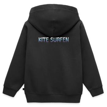 Kite - Kinder Premium Organic Zip Hoodie - Schwarz - Hinten - AI Model Kid Male (0cm)