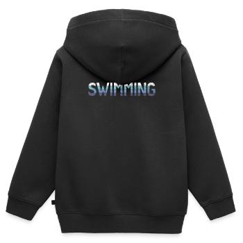 Nager - Sweat Premium à capuche zippé enfant bio - noir - Dos - AI Model Kid Male (0cm)