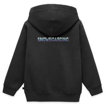 Snowboarding - Kinder Premium Organic Zip Hoodie - Schwarz - Hinten - AI Model Kid Male (0cm)