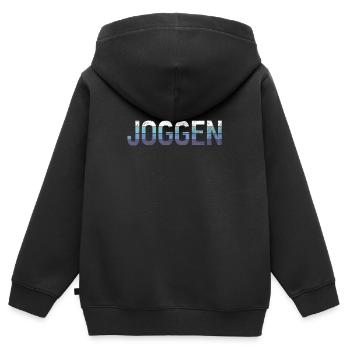 Joggen - Kinder Premium Organic Zip Hoodie - Schwarz - Hinten - AI Model Kid Male (0cm)
