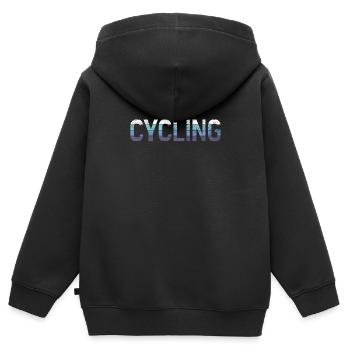 Bicyclette - Sweat Premium à capuche zippé enfant bio - noir - Dos - AI Model Kid Male (0cm)