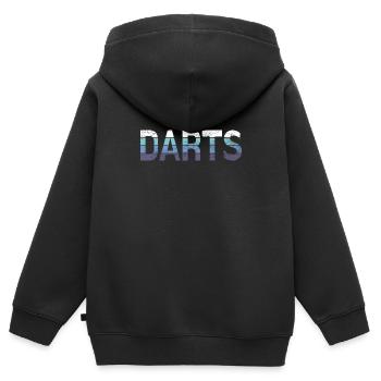 Darts - Kinder Premium Organic Zip Hoodie - Schwarz - Hinten - AI Model Kid Male (0cm)