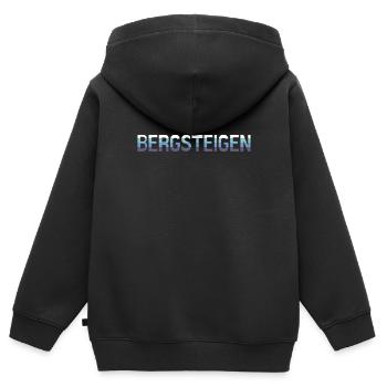 Bergsteigen - Kinder Premium Organic Zip Hoodie - Schwarz - Hinten - AI Model Kid Male (0cm)