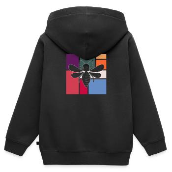 Biene - Kinder Premium Organic Zip Hoodie - Schwarz - Hinten - AI Model Kid Male (0cm)