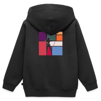 Fléchettes - Sweat Premium à capuche zippé enfant bio - noir - Dos - AI Model Kid Male (0cm)