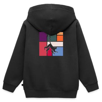 Affe - Kinder Premium Organic Zip Hoodie - Schwarz - Hinten - AI Model Kid Male (0cm)