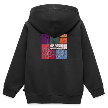 Gaming - Kinder Premium Organic Zip Hoodie - Schwarz - Hinten - AI Model Kid Male (0cm)