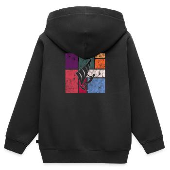 Kite - Kinder Premium Organic Zip Hoodie - Schwarz - Hinten - AI Model Kid Male (0cm)