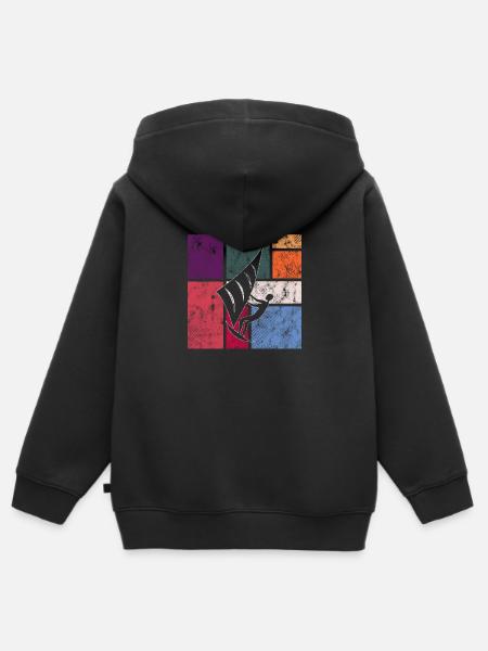 Cerf-volant - Sweat Premium à capuche zippé enfant bio - noir