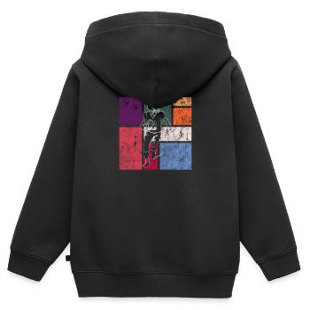 Football - Kinder Premium Organic Zip Hoodie - Schwarz - Hinten - AI Model Kid Male (0cm)