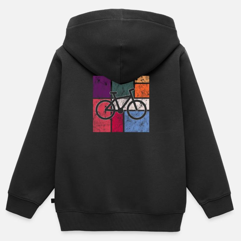 Bicyclette - Sweat Premium à capuche zippé enfant bio - noir
