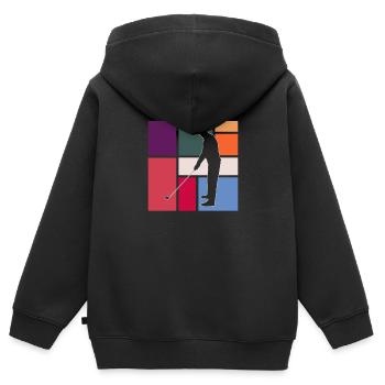 Golfe - Sweat Premium à capuche zippé enfant bio - noir - Dos - AI Model Kid Male (0cm)