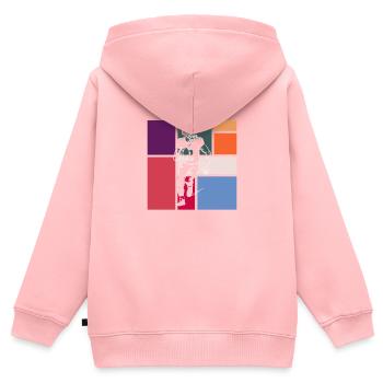 Football - Kinder Premium Organic Zip Hoodie - Rosa - Hinten - AI Model Kid Female (0cm)
