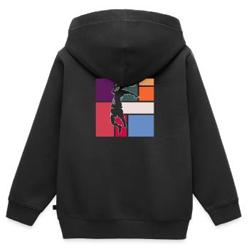 Federball - Kinder Premium Organic Zip Hoodie - Schwarz - Hinten - AI Model Kid Male (0cm)