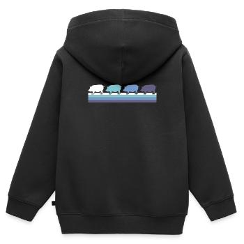 Schwein - Kinder Premium Organic Zip Hoodie - Schwarz - Hinten - AI Model Kid Male (0cm)