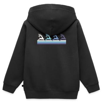 Élan - Sweat Premium à capuche zippé enfant bio - noir - Dos - AI Model Kid Male (0cm)