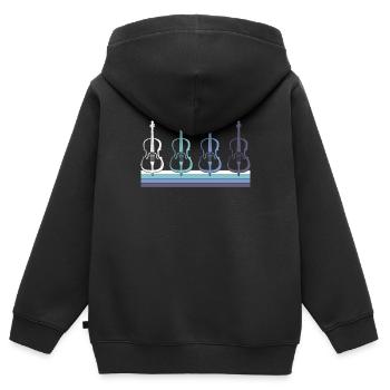 Geige - Kinder Premium Organic Zip Hoodie - Schwarz - Hinten - AI Model Kid Male (0cm)