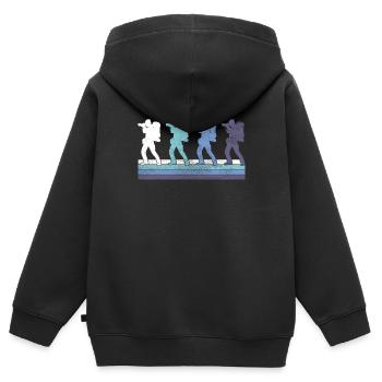 Fotografie - Kinder Premium Organic Zip Hoodie - Schwarz - Hinten - AI Model Kid Male (0cm)