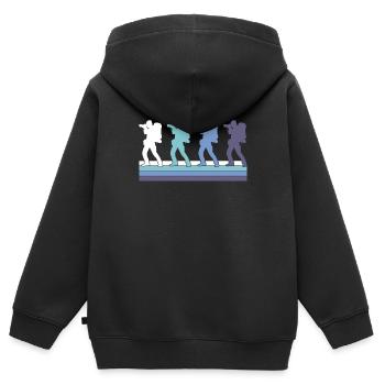 Fotografie - Kinder Premium Organic Zip Hoodie - Schwarz - Hinten - AI Model Kid Male (0cm)