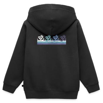 Méditation - Sweat Premium à capuche zippé enfant bio - noir - Dos - AI Model Kid Male (0cm)
