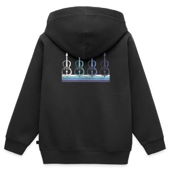 Geige - Kinder Premium Organic Zip Hoodie - Schwarz - Hinten - AI Model Kid Male (0cm)