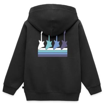 Rock - Kinder Premium Organic Zip Hoodie - Schwarz - Hinten - AI Model Kid Male (0cm)