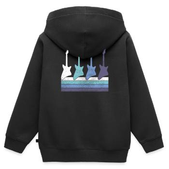 Rock - Kinder Premium Organic Zip Hoodie - Schwarz - Hinten - AI Model Kid Male (0cm)