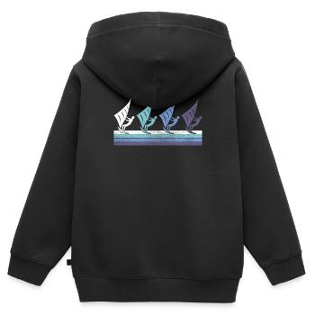 Kite - Kinder Premium Organic Zip Hoodie - Schwarz - Hinten - AI Model Kid Male (0cm)